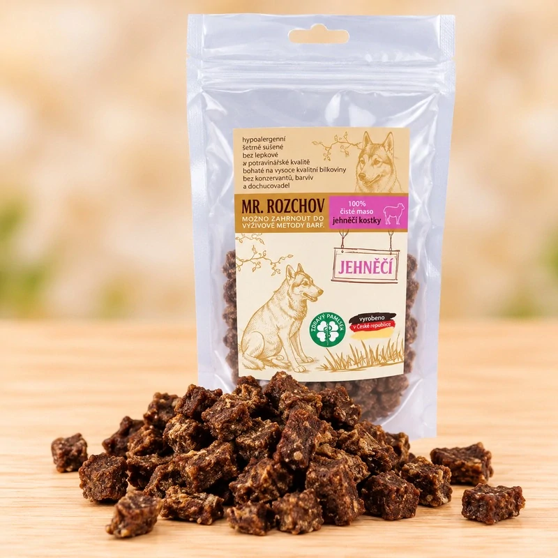 100 % jehněčí kostky pro psy 80 g – sušený pamlsek