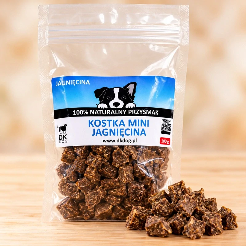 100 % jehněčí midi kostky pro psy 100 g – sušené maso