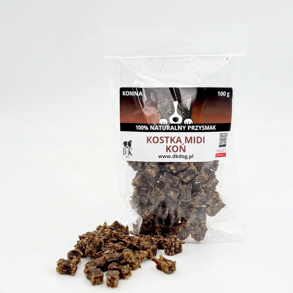 100 % koňské midi kostky pro psy – sušené maso 100 g