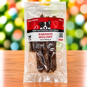 100 % hovězí klobása pro psy 100g – sušený pamlsek