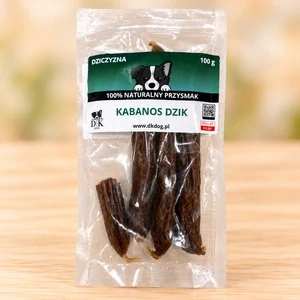 100 % kančí klobása pro psy 100g – sušený pamlsek