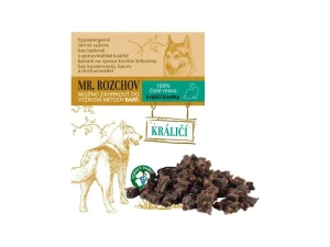 100% ČISTÉ SUŠENÉ MASO KRÁLIČÍ KOSTKY - přírodní pamlsek 80g