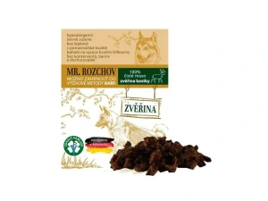 100% ČISTÉ SUŠENÉ ZVĚŘINOVÉ MASO KOSTKY - přírodní pamlsek 80g