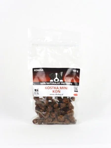 100 % koňské mini kostky pro psy – sušené maso 100 g