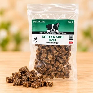100 % kančí midi kostky pro psy 100 g – sušené maso