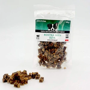 100 % kančí midi kostky pro psy 100 g – sušené maso