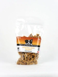 100 % husí midi kostky pro psy 100 g – sušené maso