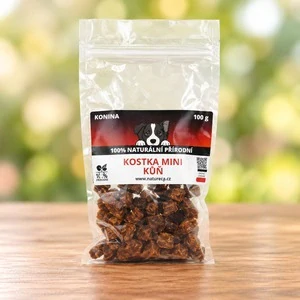 100 % koňské midi kostky pro psy – sušené maso 100 g