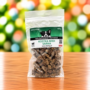 100 % srnčí midi kostky pro psy 100 g – sušené maso