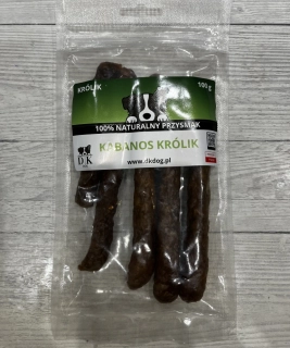 100 % králičí klobása pro psy 100g – sušený pamlsek
