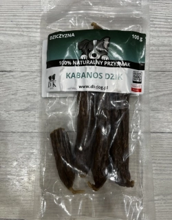 100 % kančí klobása pro psy 100g – sušený pamlsek