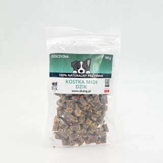 100 % kančí midi kostky pro psy 100 g – sušené maso