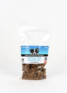 100 % jehněčí midi kostky pro psy 100 g – sušené maso